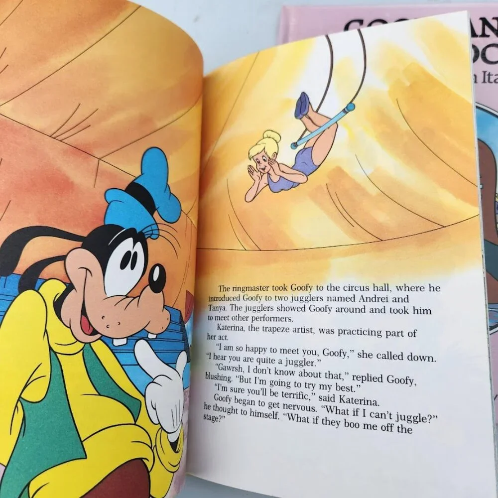 VINTAGE Disney Children's Book Bundle Goofy Small World Library 1980s Books Mick